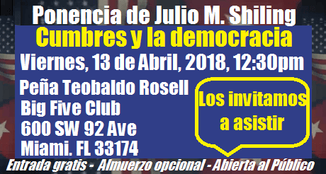 Invitación a la Ponencia Cumbres y la democracia