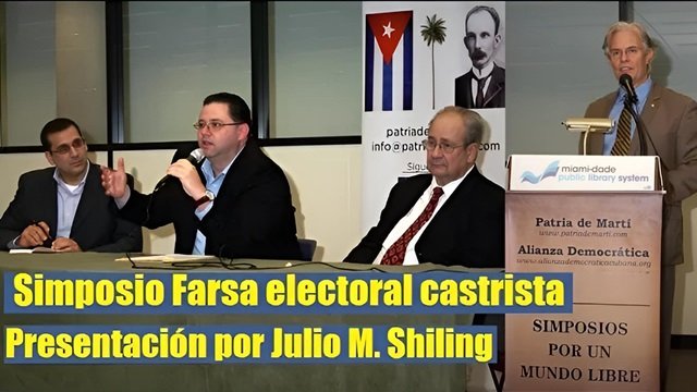 Julio M Shiling presentacion del simposio farsa electoral castrista