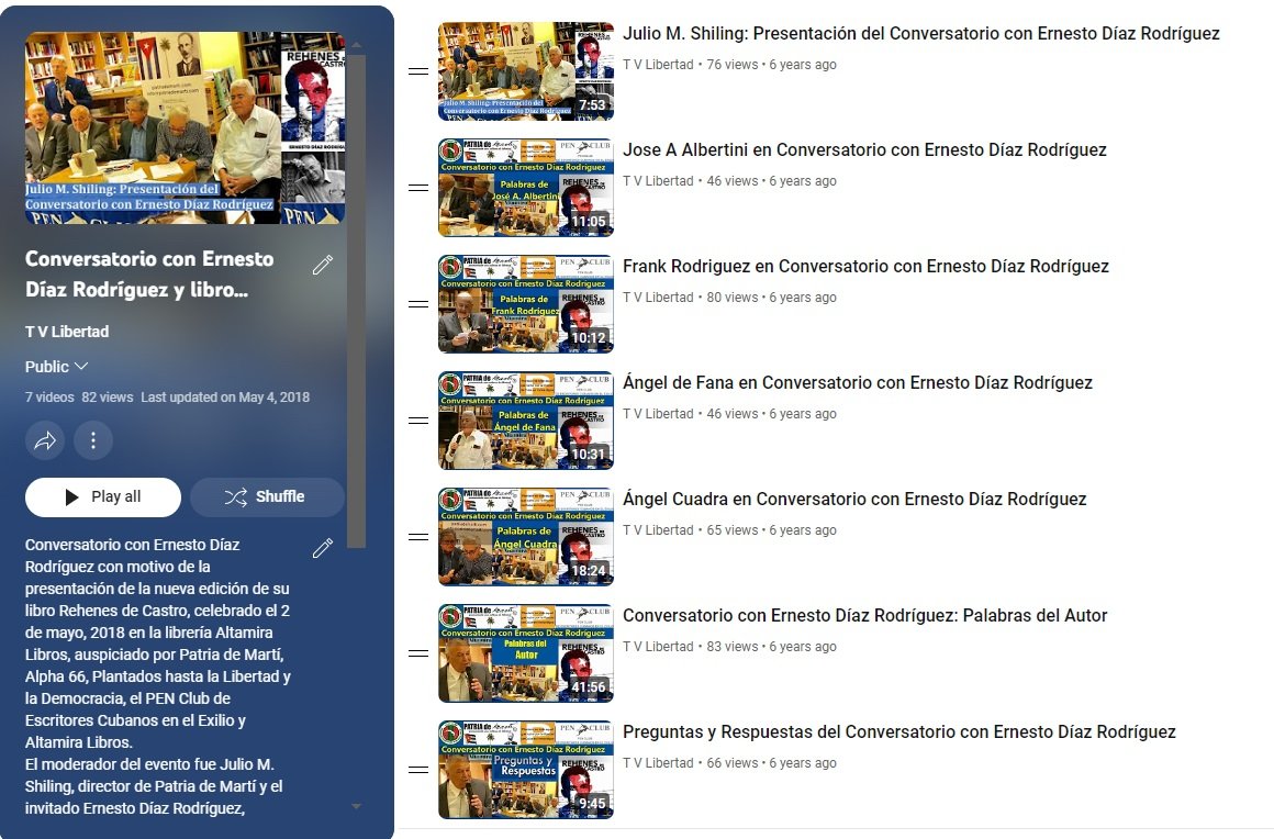 Videos del Conversatorio con Ernesto Díaz Rodríguez