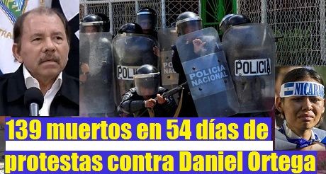 139 muertos en protestas en Nicaragua