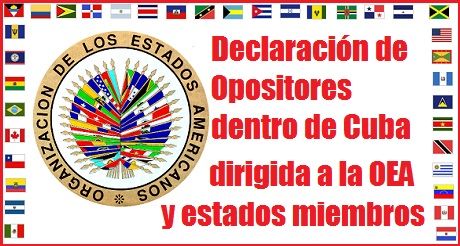 Declaración de Opositores Cubanos derigida a la OEA
