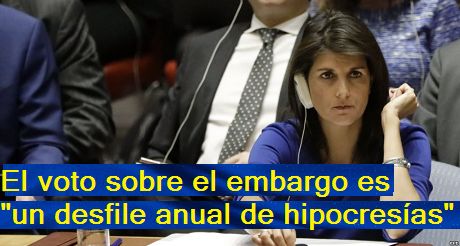 Voto sobre el embargo desfile anual de hipocresias