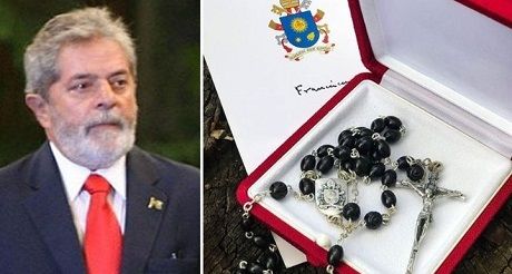 El Papa envio rosario bendecido a Lula da Silva