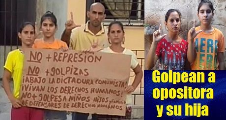 Golpean a opositora cubana y su hija