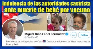 Cuba: Indolencia de las autoridades castrista ante muerte de bebé por vacuna