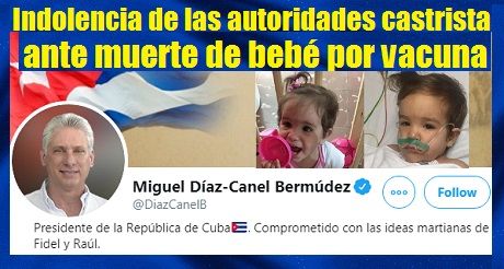 Cuba: Indolencia de las autoridades castrista ante muerte de bebé por vacuna
