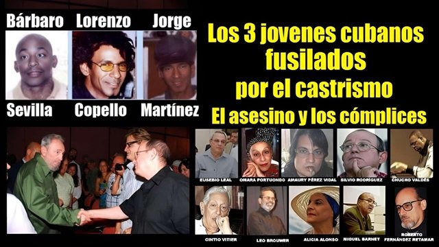 Jovenes cubanos fusilados por Castro y los complices