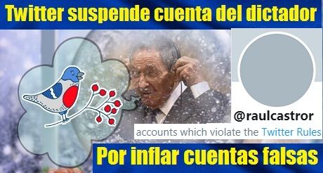 Twitter suspende cuenta del dictador Raul Castro