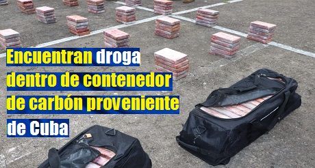 droga dentro de contenedor de carbon de Cuba