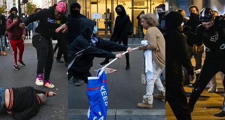 Antifa ataco ancianos y familias partidarios de Trump