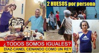Diaz Canel 2 huesos por persona