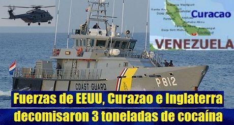 Fuerzas de EEUU, Curazao e Inglaterra decomisaron 3 toneladas de cocaína frente a costas de Venezuela