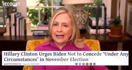 Hillary Clinton insta a Biden a no reconocer derrota: ¿sedición?