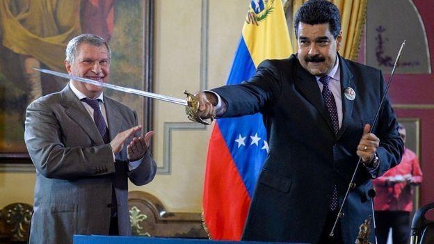 Igor Sechin maximo responsable de Rosneft junto a Maduro