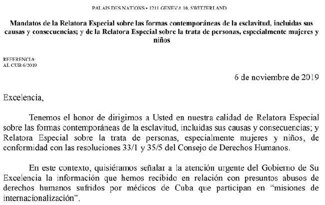 Informe de la ONU sobre atrocidades de misiones de medicos de Cuba