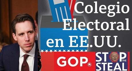 Senador Hawley primero en declarar que impugnara resultados del colegio electoral