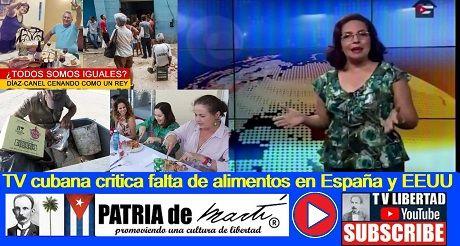 TV Cubana critica falta de alimentos en España y EEUU