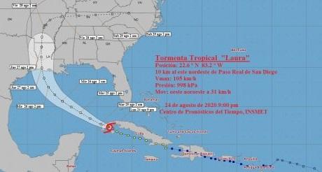 Tormenta Laura volvio a entrar en territorio cubano