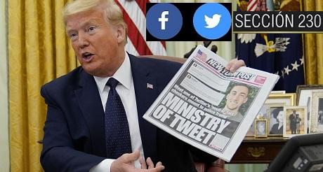 Trump vetará ley de defensa si no le quita inmunidad a FB y Twitter