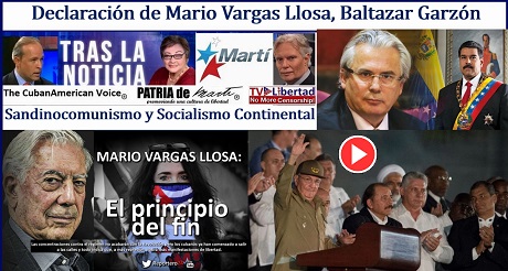 Declaracion de Mario Vargas Llosa Baltazar Garzon Sandinocomunismo Socialismo Continental