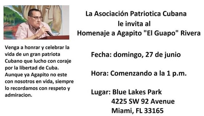 Invitacion Homenaje a Agapito El Guapo Rivera