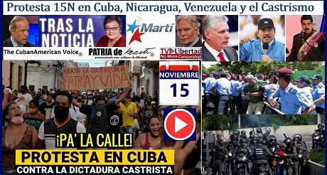 Protesta 15N en Cuba, Nicaragua, Venezuela y el Castrismo