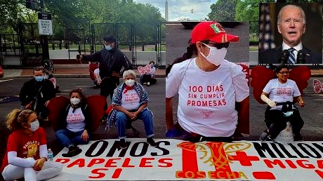 Protesta de indocumentados Biden 100 dias sin cumplir promesas