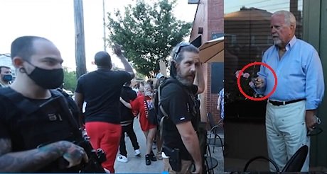 civil armado se defiende de la turba terrorista de BLM