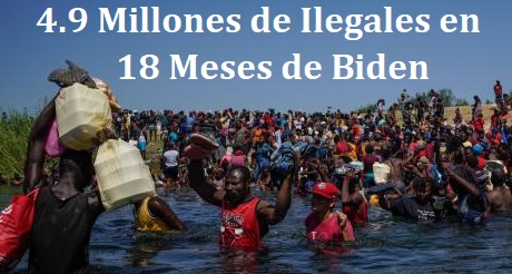 4,9 millones de ilegales entraron a EEUU en 18 meses de Biden