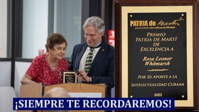 Rosa Leonor Whitmarsh Premio Patria de Marti de Excelencia