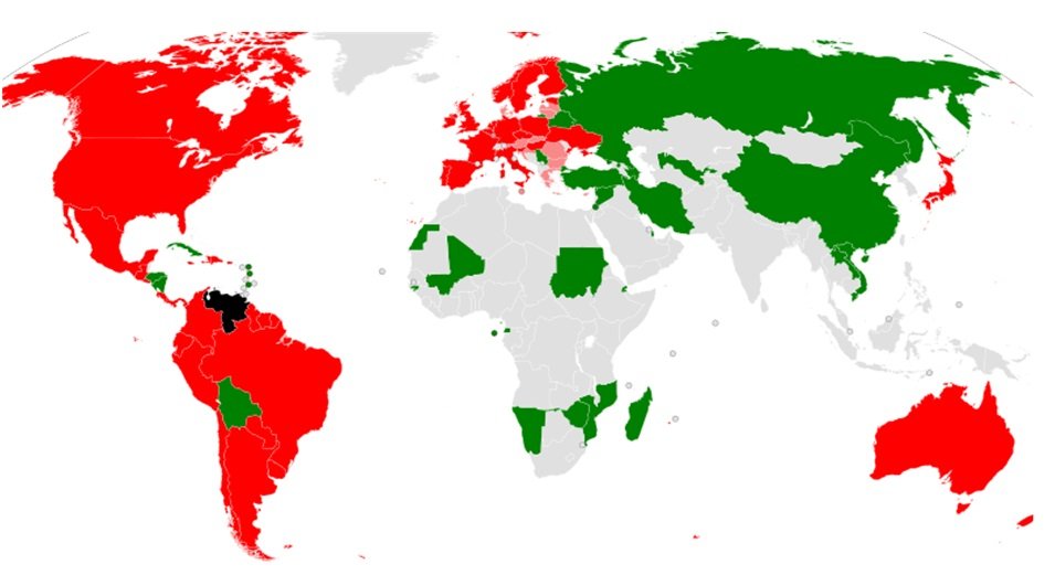 2024 Venezuelan presidential election recognition map