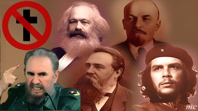 Fidel Marx Engels Lenin y el Che
