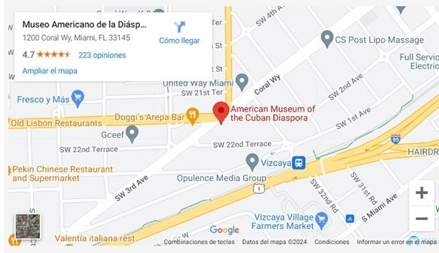 mapa Museo Americano de la Diaspora Cubana