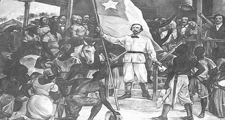 Cespedes de pie Bandera multitude