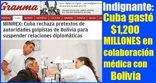 Cuba gastó $1200 MILLONES en colaboración médica con Bolivia