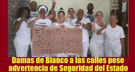 Damas de Blanco a las calles pese advertencia de Seguridad del Estado
