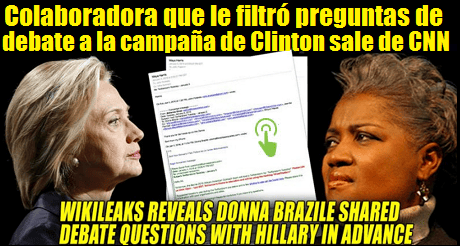 Donna Brazile filtro preguntas a Hillary CNN FB