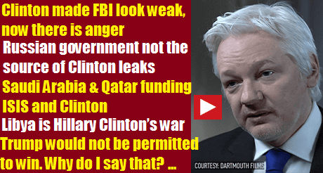 Entrevista Julian Assange sobre Hillary FB