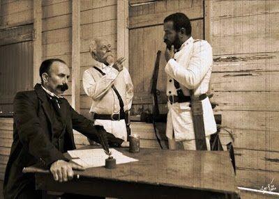 Jose Marti Maximo Gomez y Antonio Maceo reunidos bohio cubano