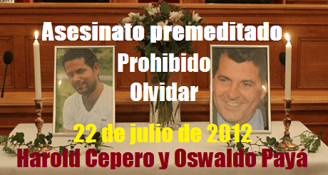 asesinato premeditado de Osvaldo Paya Harold Cepero