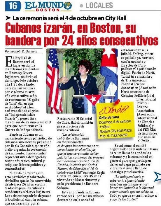 2015 10 01 Articulo evento Bandera Cubana 1