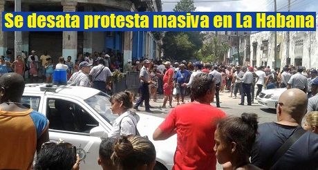 Se desata protesta masiva en La Habana