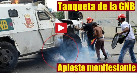 Tanqueta GNB aplasta manifestante FB