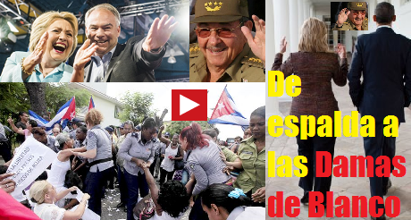 de espalda a las damas de blanco