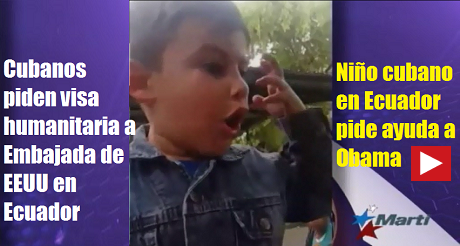 nino cubano pide ayuda a Obama Ecuador FB