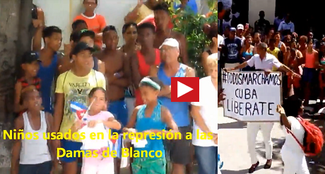 ninos usados en represion de Damas de Blanco FB